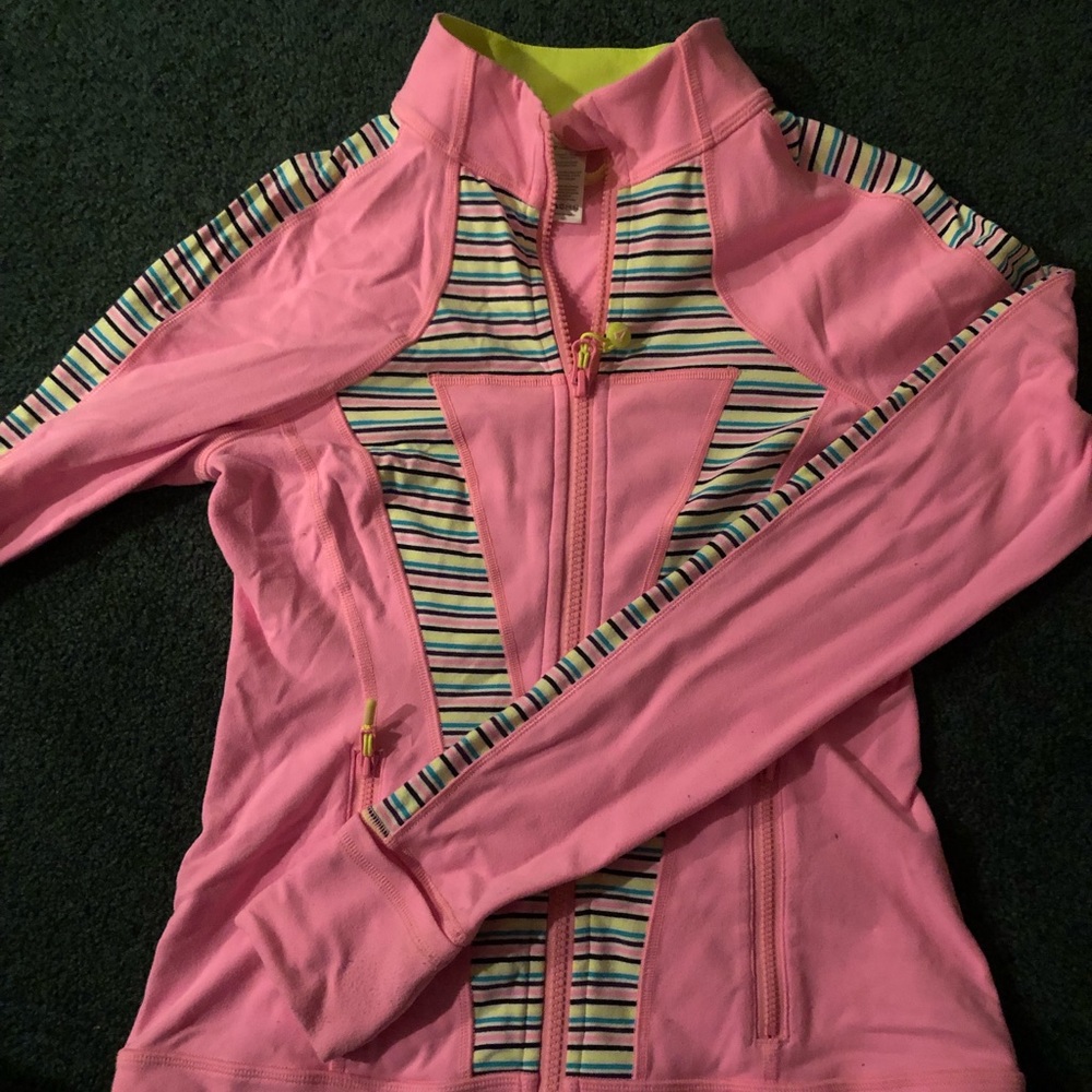 Ivivva jacket pink with stripes size 12